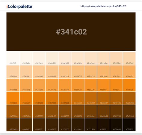 Hex Color Code 341c02 Dark Brown Color Information Hsl Rgb Pantone