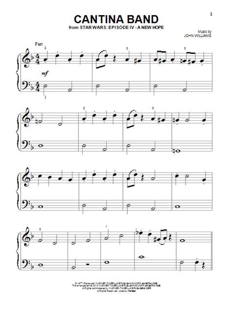 John Williams Cantina Band From Star Wars A New Hope Sheet Music