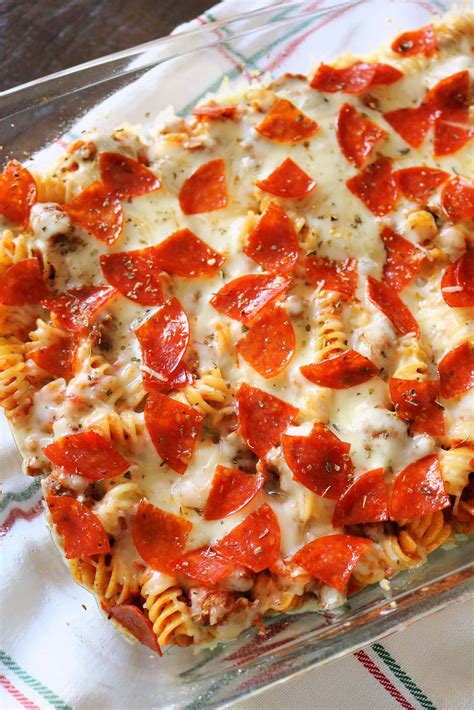 Pepperoni Pizza Pasta Bake Easy Pizza Casserole Nikki Bs Health