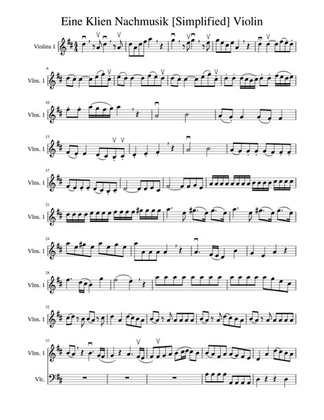 Eine Kleine Nachtmusik Simplified Violin Sheet Music For Violin Solo