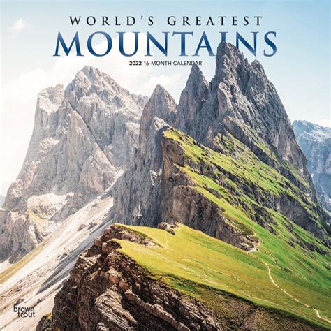 Worlds Greatest Mountains 2022 12 X 12 Inch Monthly Square Wall