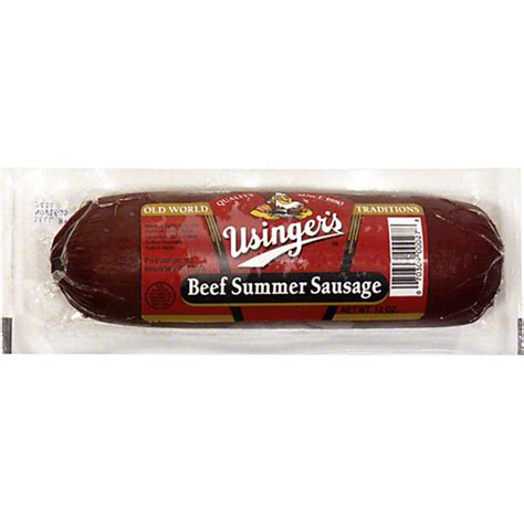 Summer sausage is usually a mixture of pork and other meat such as beef or venison, unless the product name has the word beef then it only contains beef meat. Usingers Beef Summer Sausage | Summer Sausage & Snacks ...