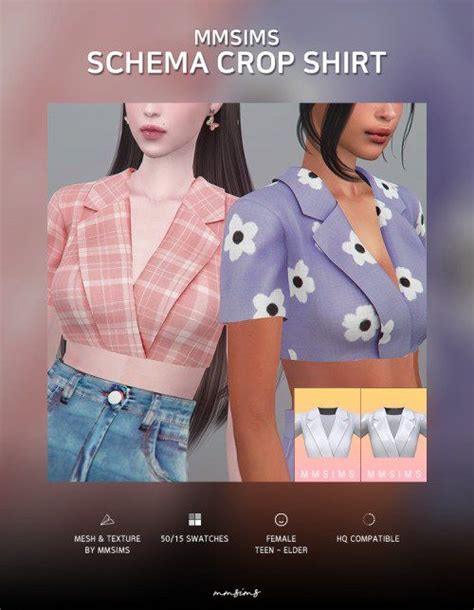 Pin By Micat Game On Sims 4 Maxis Match Cc Finds In 2021 Crop Shirt