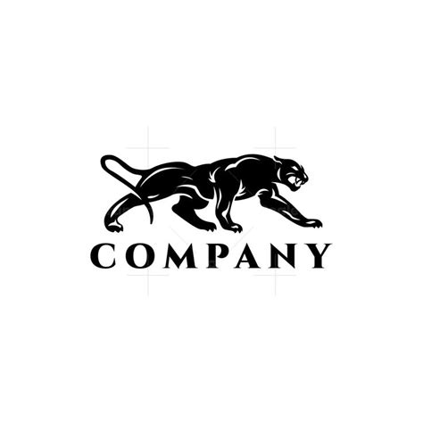A Black And White Logo With A Panther On Its Back The Word Company Is