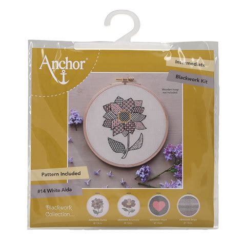 Kit De Bordado Blackwork Dahlia Anchor