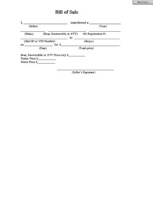 18 Printable Atv Bill Of Sale Template Forms - Fillable Samples in PDF