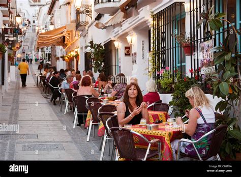 Restaurant In The White Village Of Mijas Malaga Costa Del Sol Andalusia