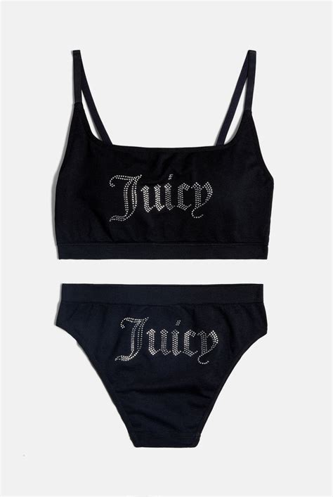 black bralette and high leg seamless set juicy couture uk