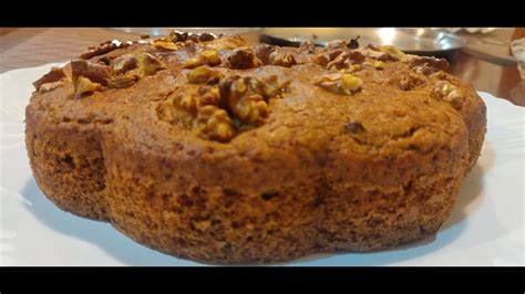 Pour it in a greased flat baking sheet tray. Eggless Banana cake | Quick Recipe | HomeMade | Walnut ...