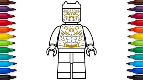 Push pack to pdf button and download pdf coloring book for free. How to draw Lego Eric Killmonger (Golden Jaguar Suit) from ...