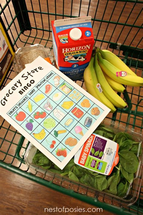The grocery store scavenger hunt is one of my favorite grocery store learning activities because it can be modified for so many different age and knowledge levels. grocery store BINGO!
