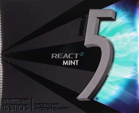 5 gum react mint sugarfree gum single pack 15 ct shipt