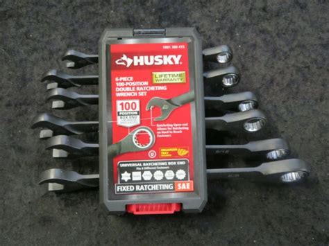 1001380415 Husky 100 Position Double Ratcheting Wrench Set Sae 6 Pieces