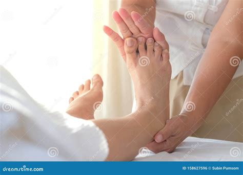 Foot Massage In Spa Salon Closeup Stock Photo Image Of Enjoy Lady