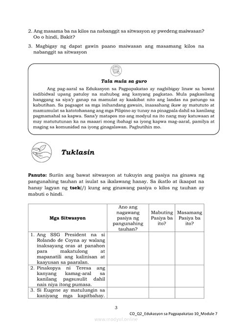 Esp Th Quarter Modyul Docx Edukasyon Sa Pagpapakatao Modyul Hot Sex