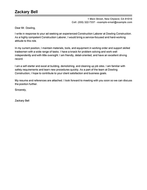 For example, i have had phone conversations with candidates' potential employers. Best Construction Cover Letter Examples | LiveCareer