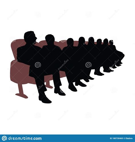 So Many Senior People Making Chat And Sitting Silhouette Stock Vector ...
