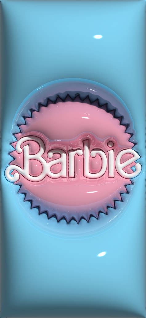 The Word Barbie Is Surrounded By An Image Of A Pink Bubble In Front Of