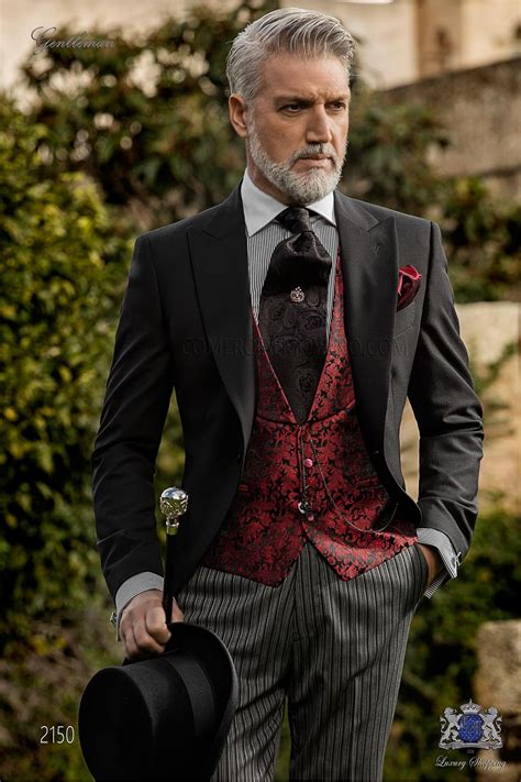 Italian Bespoke Pure Wool Black Morning Suit Wedding Suits Men