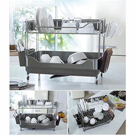 Kitchen shelf liners can make your kitchen look more attractive and also help keep it clean. YOUNGINJEONGGONGSink Dish Drying Rack Stainless Two Tier ...
