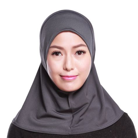 2019 womens cotton muslim headscarf inner hijab for islamic ladies satin neck head hat dubai