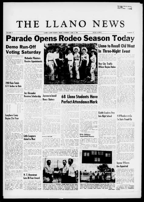 The Llano News (Llano, Tex.), Vol. 71, No. 27, Ed. 1 Thursday, June 2