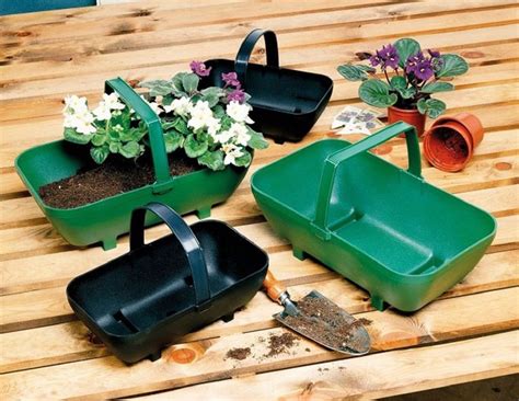Tierra Garden Gp44gr Large Trug Recycled Plastic Planter Green For Sale