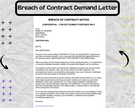Breach Of Contract Demand Letter Breach Of Contract Demand Etsy Sweden