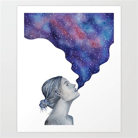 Galaxy Girl Art Print By Cloudy King Society6