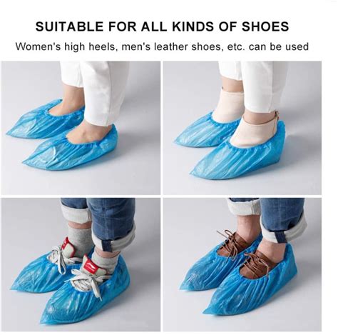 100 Pack Disposable Shoe And Boot Covers Waterproof Slip Resistant Shoe