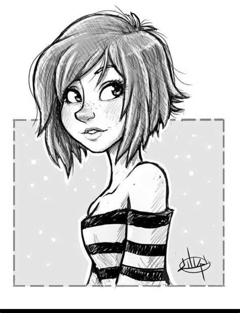 Drawing Cartoon Girl With Short Hair