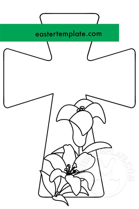 Easter Lily And Cross Template Easter Template