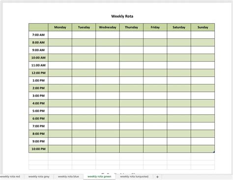Printable Weekly Planner Excel Template Printable Templates Free
