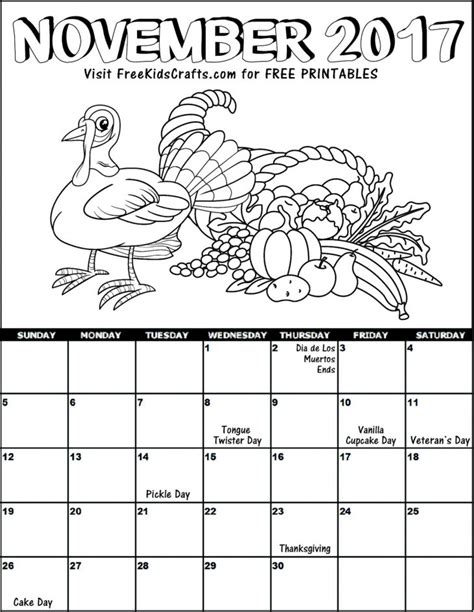 Coloring Calendar November Version 2 Coloring Calenda