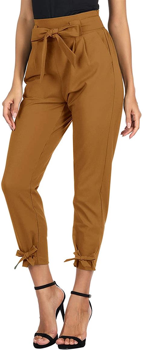 Grace Karin Womens Casual High Waist Pencil Pants With Bow Knot Pockets