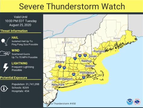 The severe thunderstorm warning is in effect until about 2 p.m. Severe thunderstorm watch issued for all of Massachusetts through Tuesday night - masslive.com