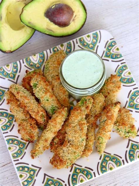 Baked Avocado Fries With Cilantro Lime Dipping Sauce The Bakermama