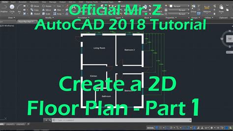 Beginner Autocad 2018 Tutorials 2d Floor Plan Part 1 Youtube