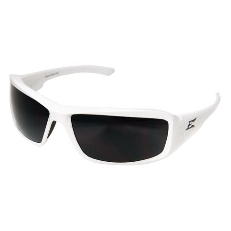 Edge Txb246 Brazeau Designer Safety Glasses White Frame Smoke Polarized Lens