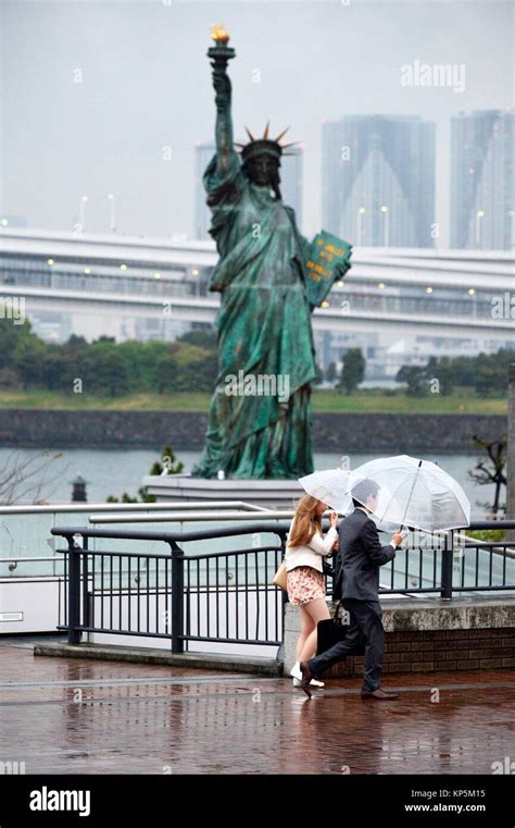 Replica Of Statue Of Liberty In Tokyo Bay At Odaiba In Tokyo Japan