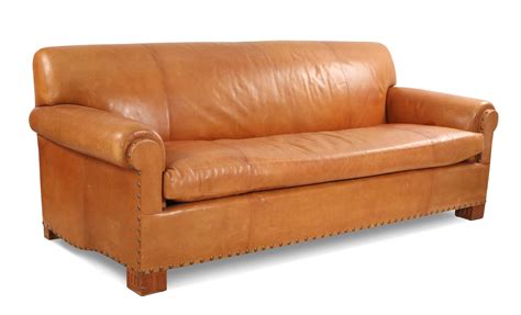 Contemporary Caramel Brown Leather 3 Seat Sofa