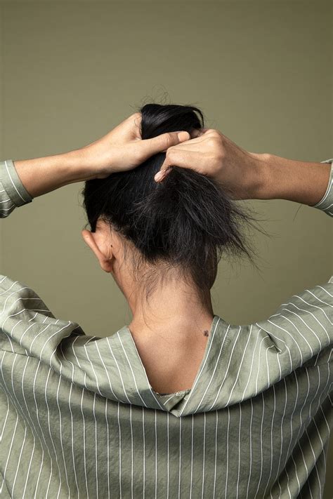 Back View Of Woman Tying Her Hair Pinterest Banner