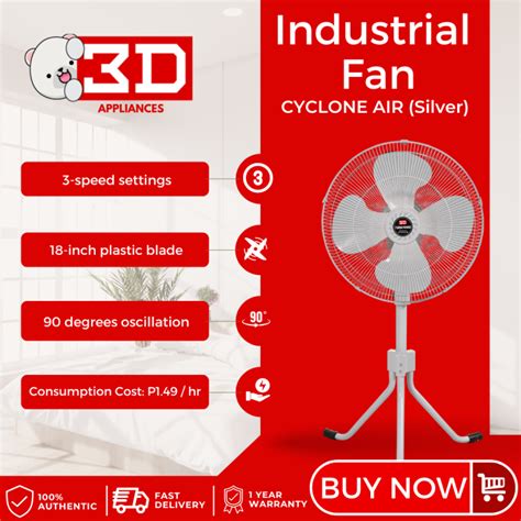 3d Iftp45 Cyclone Air Industrial Stand Fan Lazada Ph