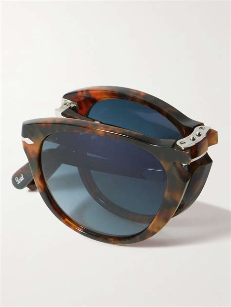 Persol Steve Mcqueen Round Frame Folding Tortoiseshell Acetate Sunglasses For Men Mr Porter