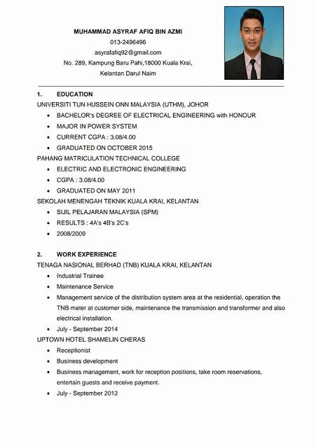 Tujuan anda menulis resume adalah untuk menjual siapa anda kepada bakal majikan anda. Resume Kerja Kerajaan Contoh Resume Bahasa Melayu 2019
