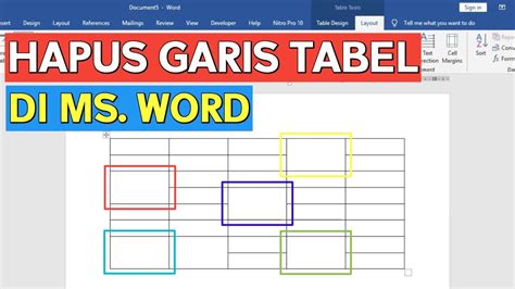 Cara Menghapus Garis Tabel Di Word YouTube