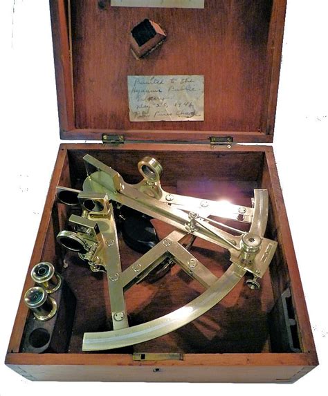capt e c baker s polished brass double frame presentation sextant land and sea collection