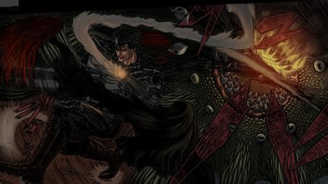Wallpaper Guts Berserk Kentaro Miura Demon Comics Screenshot