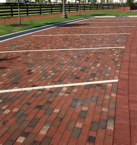 Old Towne Authentic Clay Pavers With Courtyard Red Banding Pavers By