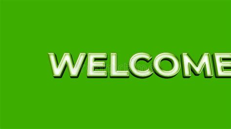 Welcome Animation 3d Text Animated On The Green Screen Stock Video